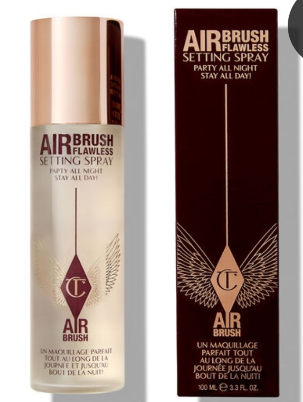 Charlotte Tilbury Airbrush Flawless Setting Spray - Deep Burgundy & Gold